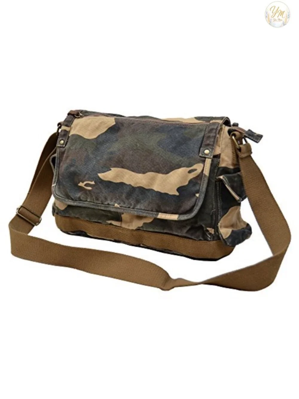 Canvas Messenger Bag Cross Body Shoulder Satchel with 15.6 Inch Laptop